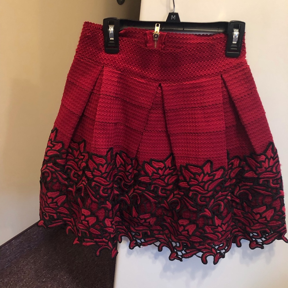 ALYA stretch Jacquard brochatelle weave skirt